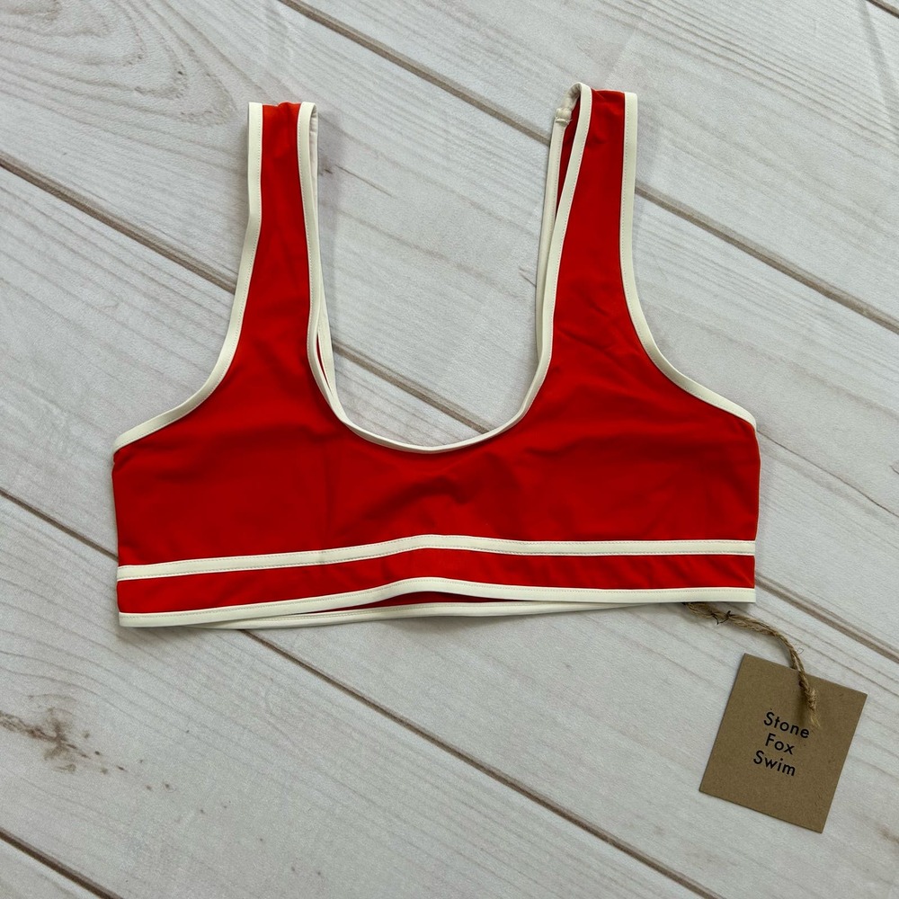 Stone‎ Fox Free People Dahlia Bikini Top - Red - Large - New With Tags